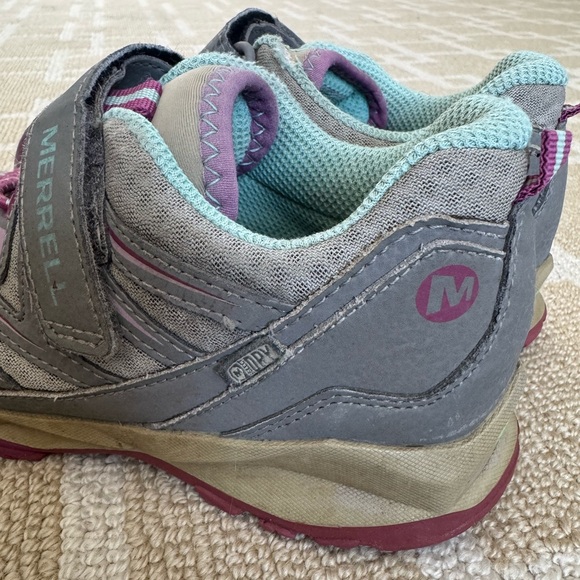Merrell Capra Bolt Waterproof Trail Hiking Sneakers Gray Purple Girls Size 1W - Picture 3 of 10